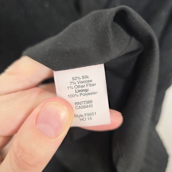 Madewell Black Silk Contemporary Sleeveless Mini Nightshine Shift Dress Size 6 - Picture 7 of 9